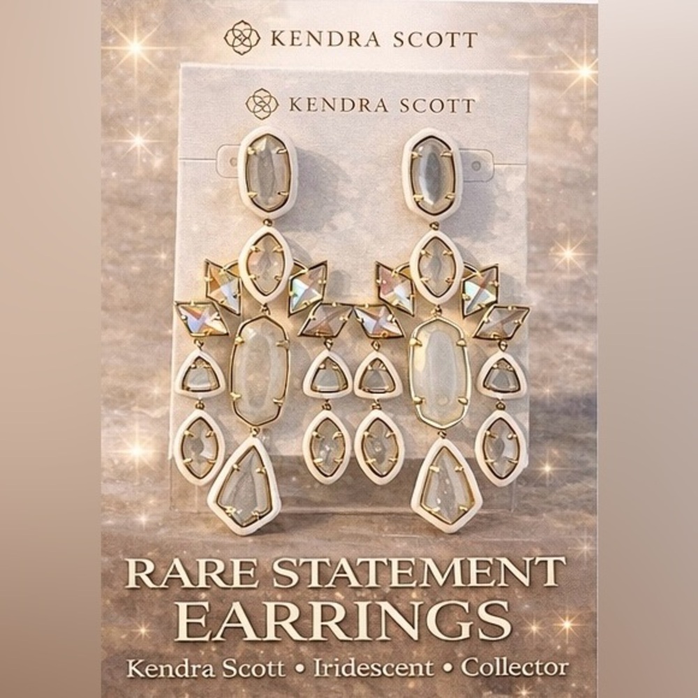 Kendra Scott Greta Statement Earrings |Gold Iridescent /MOP| Rare Elevated Piece